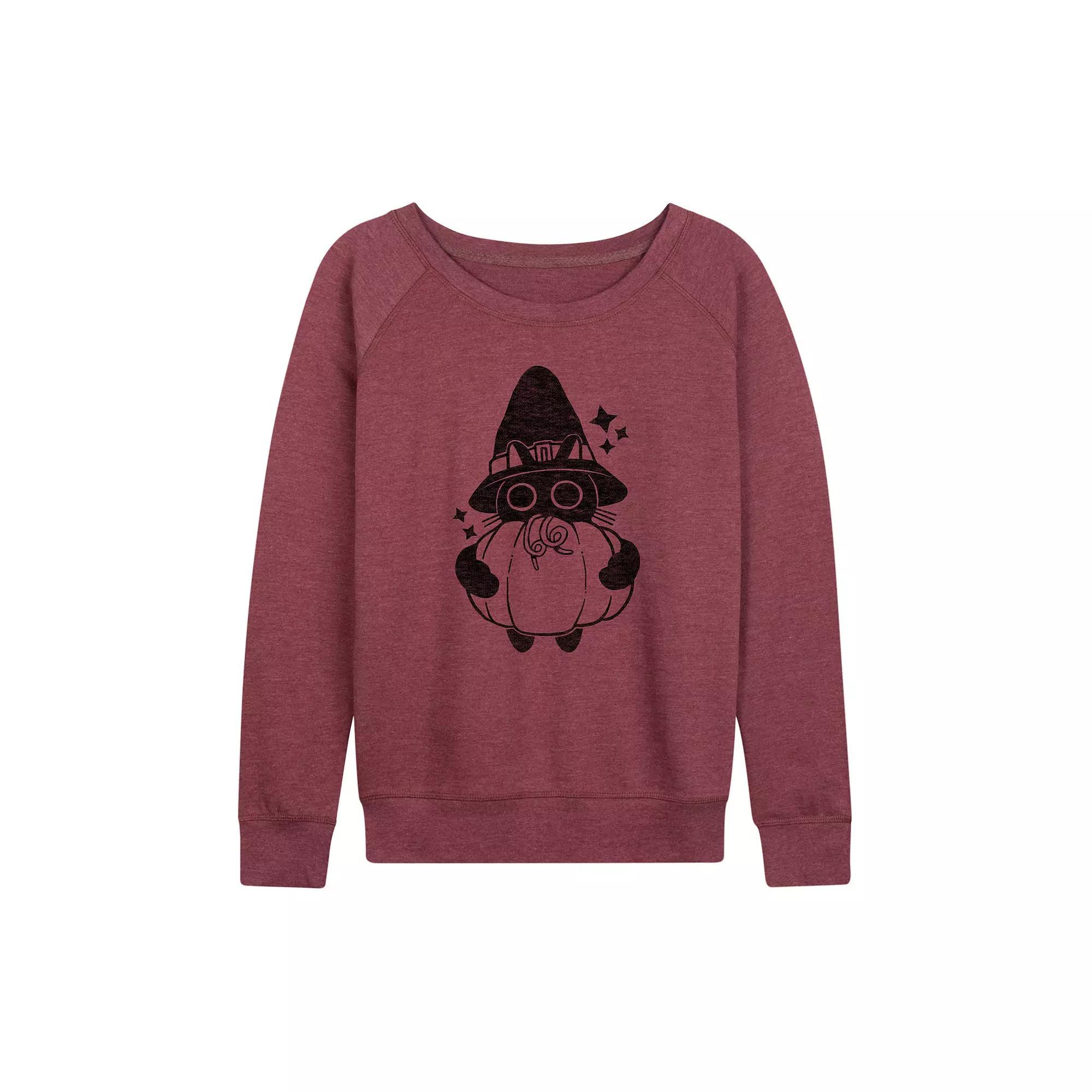 Disney's Hocus Pocus Women's Tonight We Fly French Terry Long Sleeve Tee, Size: XXL, Grey Dark Red Product Image