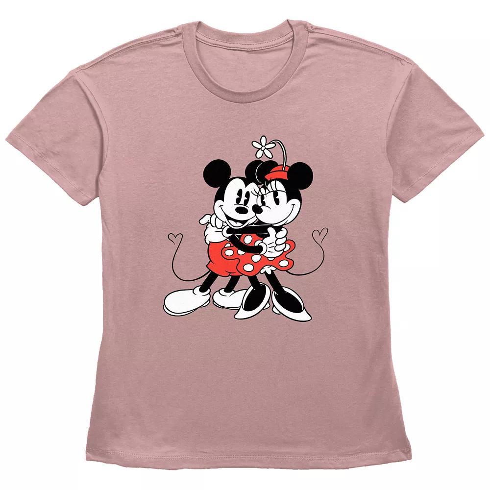 Disneys Mickey Mouse And Minnie Mouse Sweet Hug Womens Graphic Tee Product Image