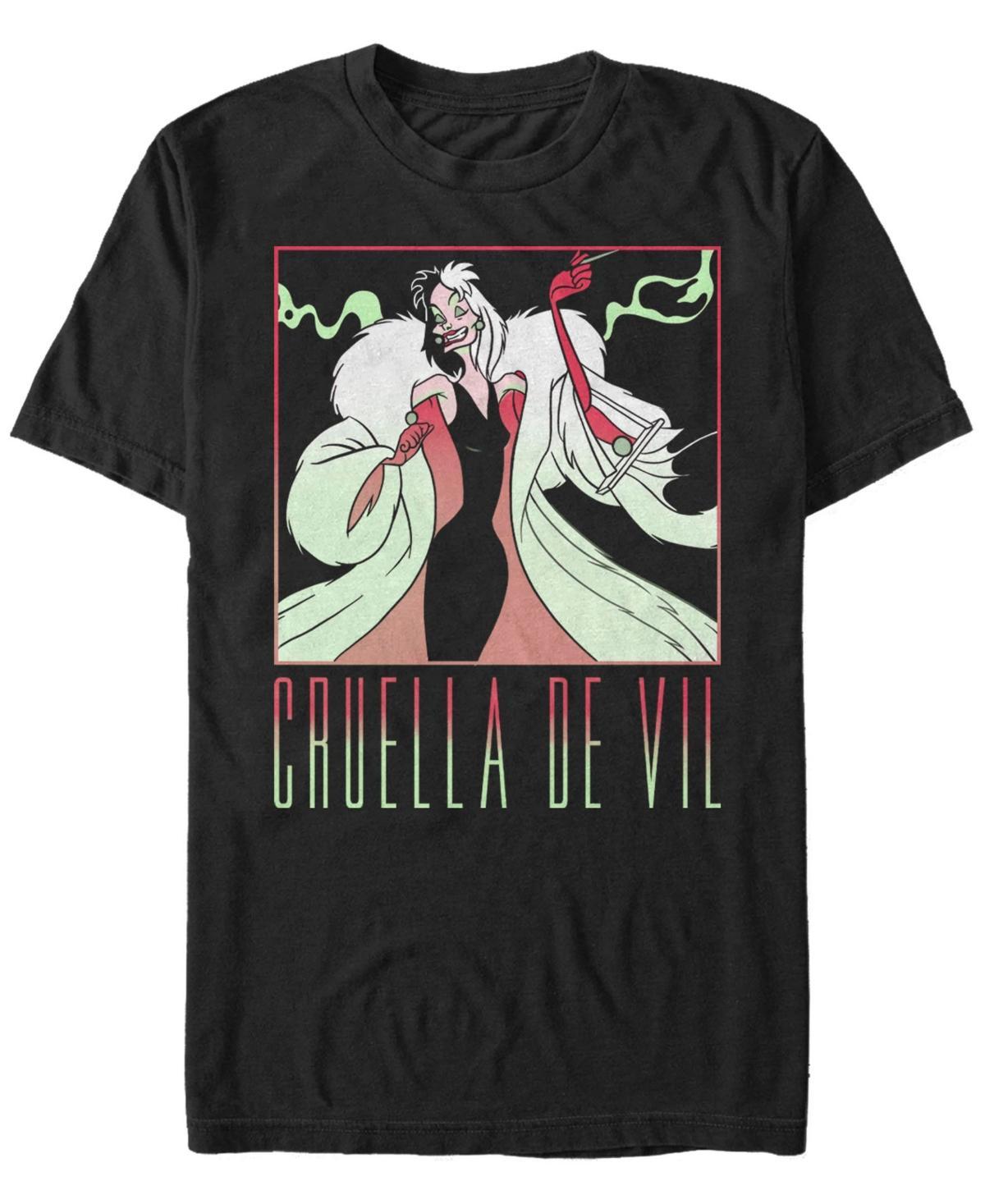 Disney's 101 Dalmatians Cruella De Vil Men's Portrait Box Up Tee, Size: 3XL, Black Product Image