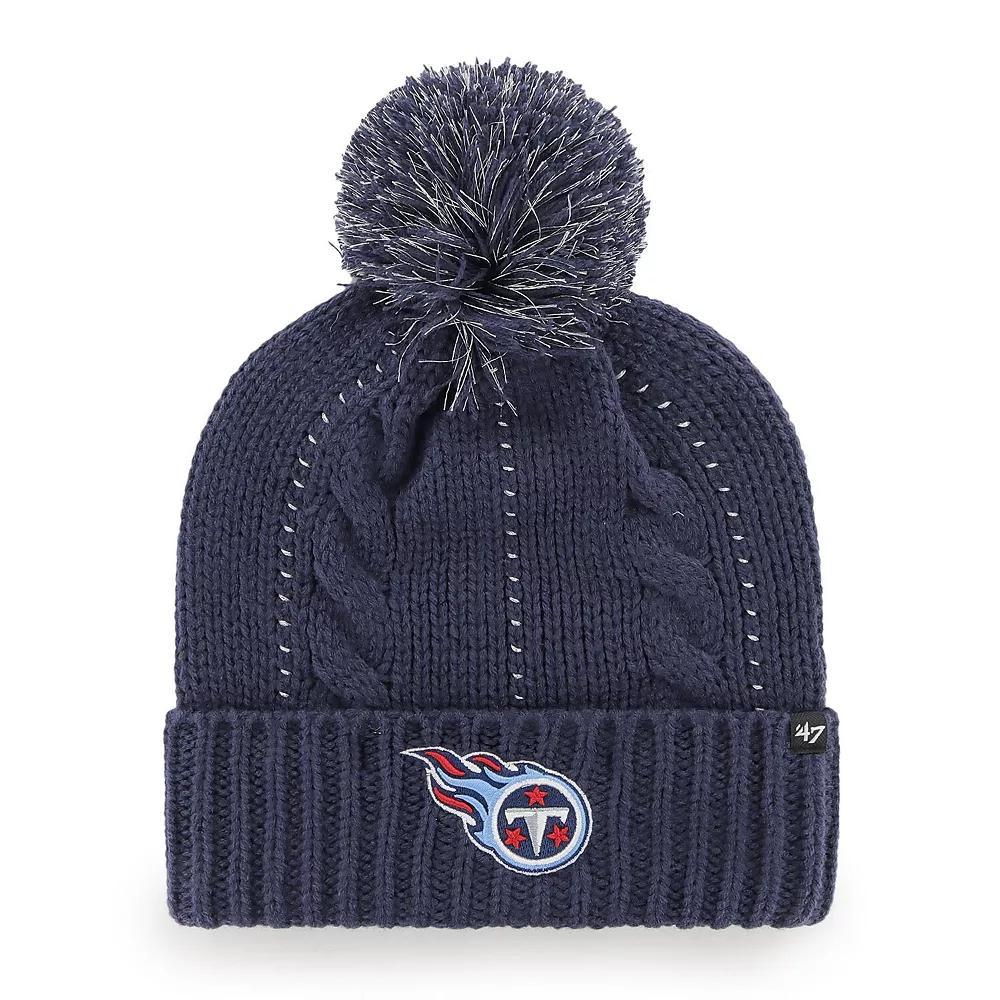 Women's '47 Navy Tennessee Titans Bauble Cuffed Knit Hat with Pom, Blue Product Image