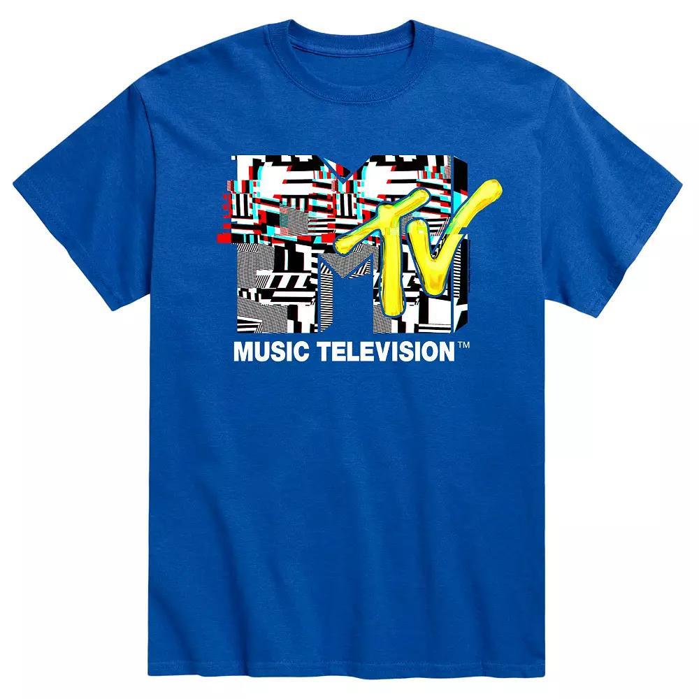 Men's MTV Glitch Tee, Size: Medium, Blue Product Image