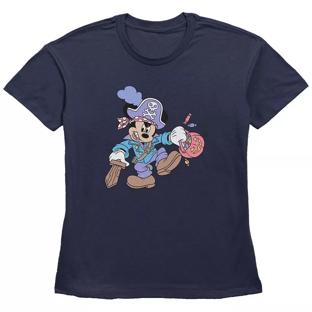 Disney's Mickey Mouse Pirate Trick Or Treater Women's Graphic Tee, Size: Large, Blue Product Image