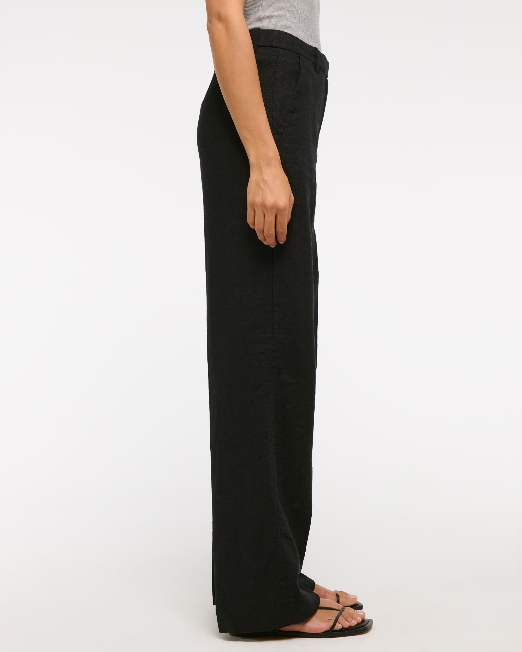 Tailored Linen-Blend Wide Leg Pant Product Image