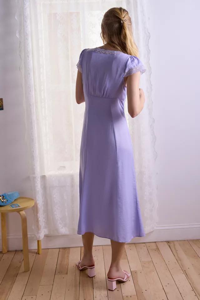 Kimchi Blue Faye Lace Trim Button-Down Midi Dress Product Image