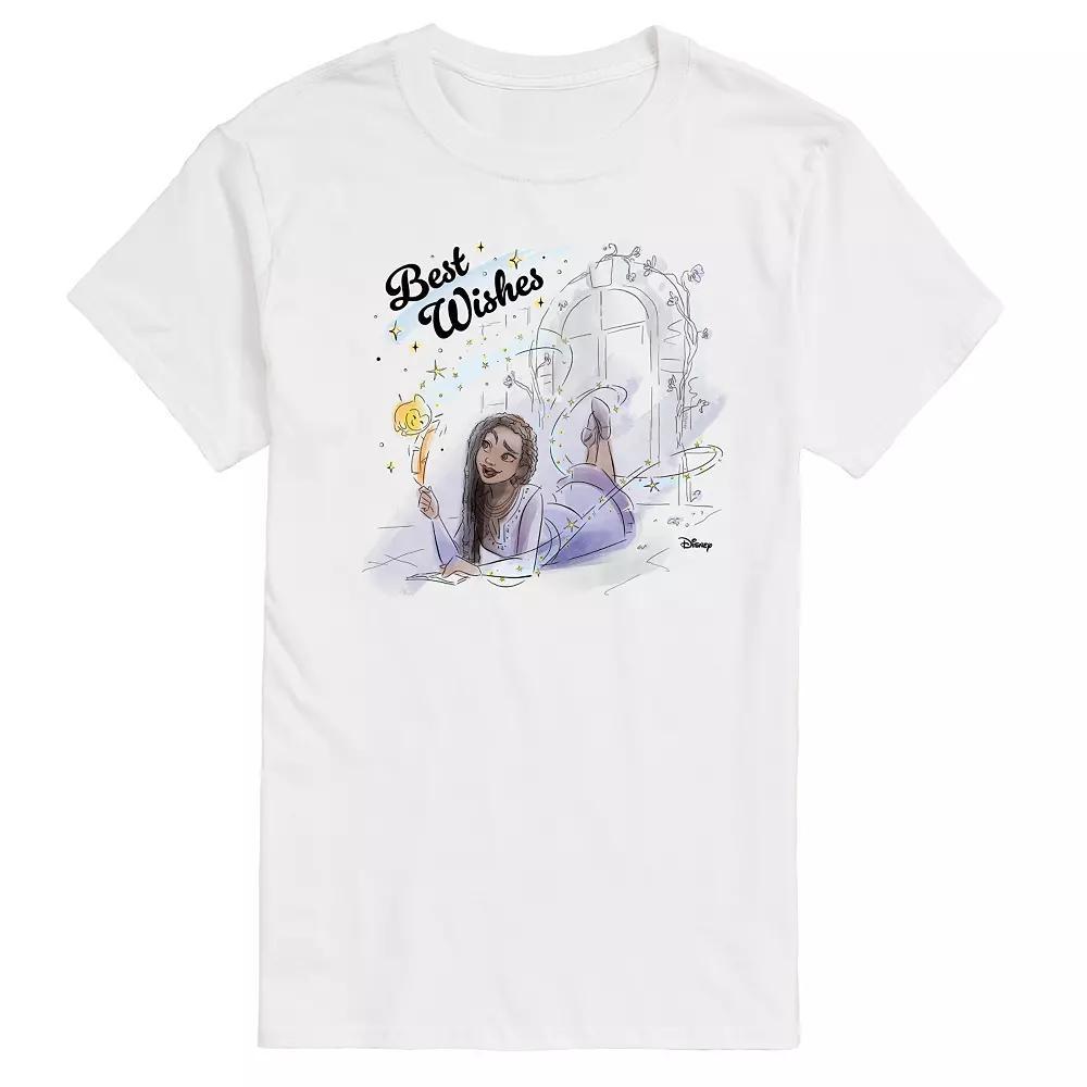 Disney's Wish Asha and Star Men's Best Wishes Graphic Tee, Size: XL, White Product Image