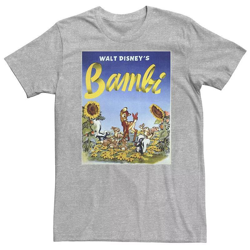 Big & Tall Disney Bambi Sunflower Poster Tee, Men's, Size: Large Tall, Athletic Grey Product Image