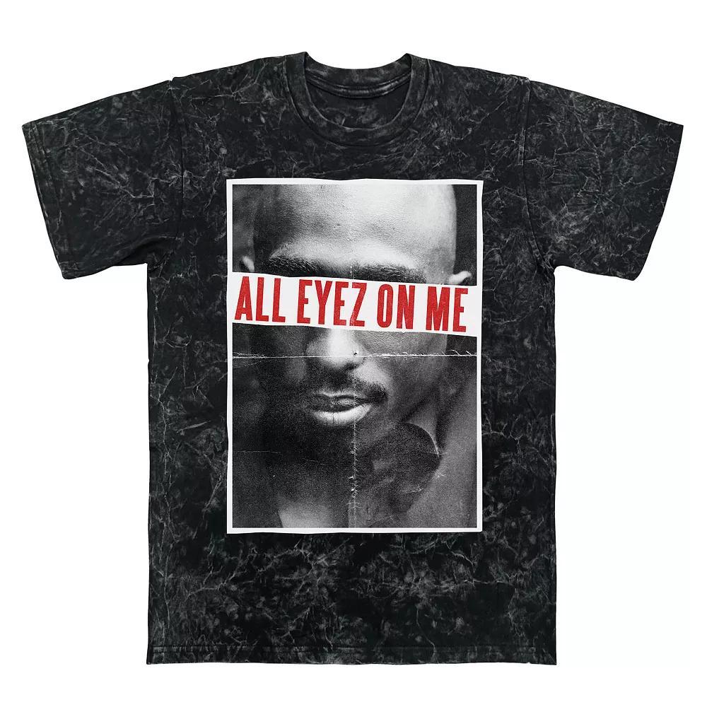 Men's Tupac Shakur All Eyez On Me Mineral Wash Graphic Tee, Size: Medium, Black Mineral Wash Product Image