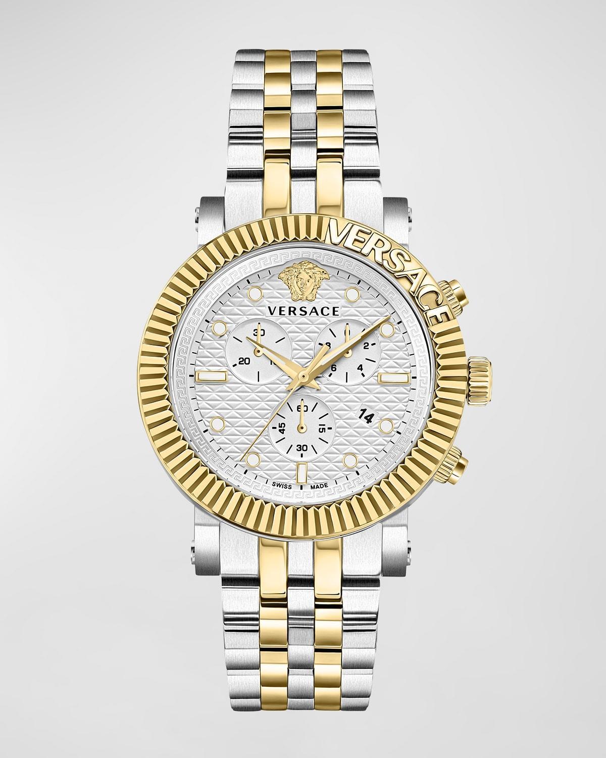 Versace Mens V-Chrono Classic Chronograph Gold Stainless Steel Bracelet Watch Product Image