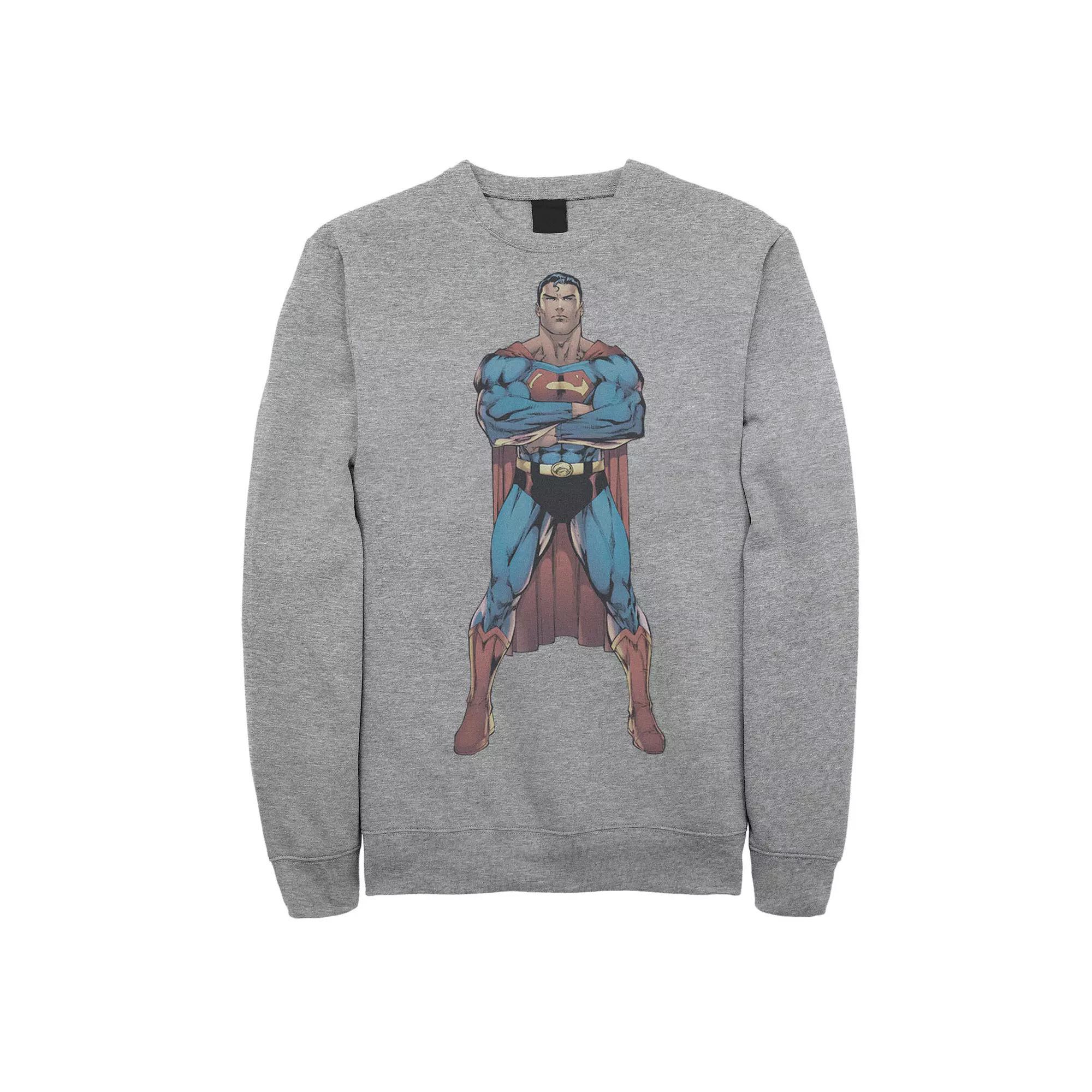 Men's DC Comics Superman Power Stance Comic Poster Sweatshirt,  Product Image