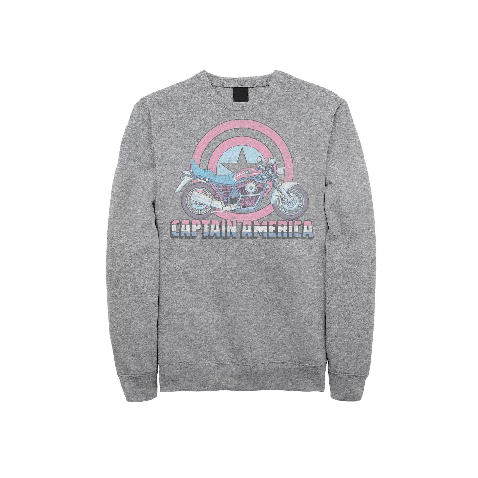 Men's Marvel Avengers Captain America Shield Motorcycle Sweatshirt,  Product Image