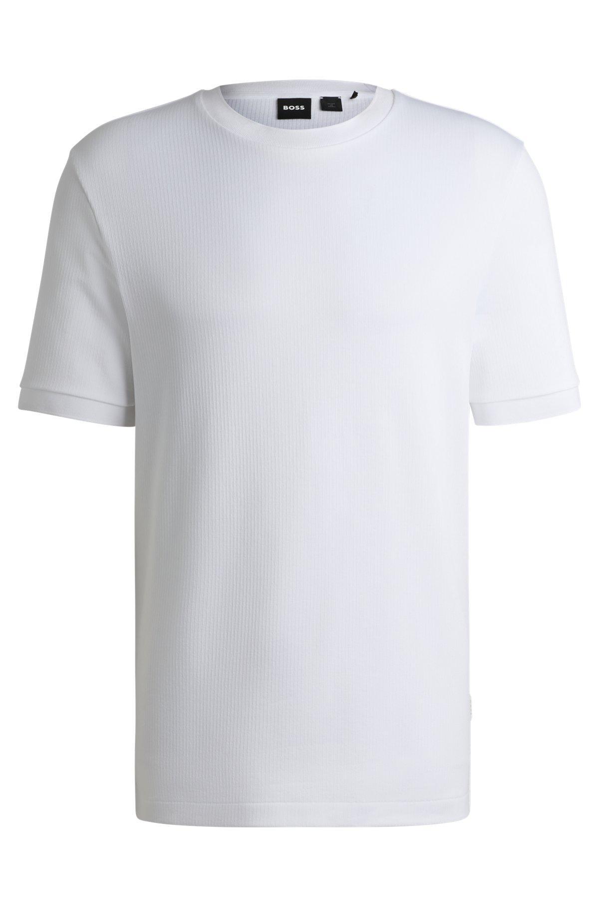 Regular-fit T-shirt in seersucker fabric Product Image