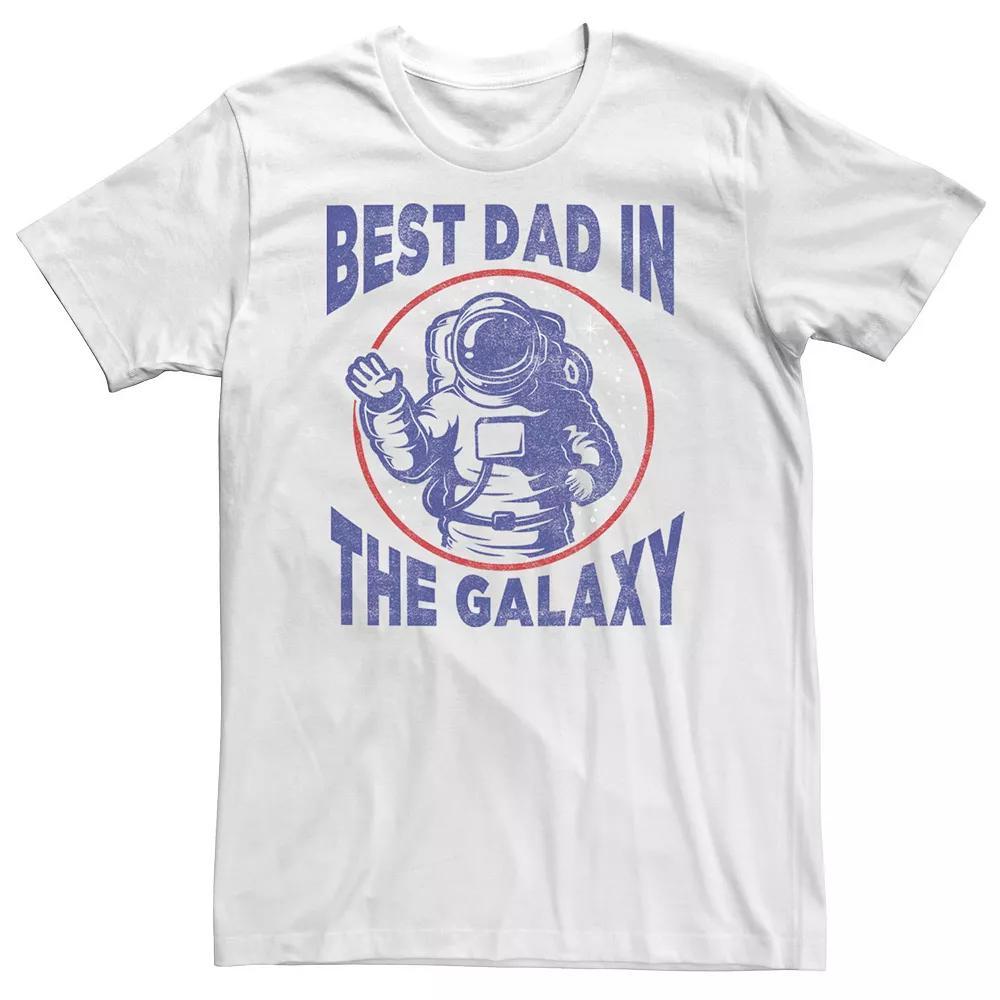 Big & Tall Father's Day "Best Dad In The Galaxy" Astronaut Tee, Men's, Size: 4XL, White Product Image