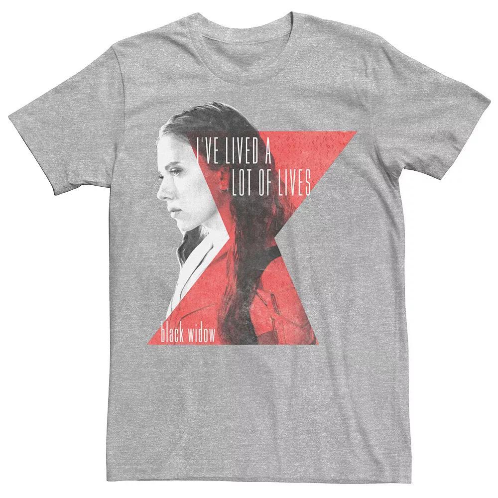 Men's Marvel Black Widow I've Lived A Lot Of Lives Tee, Size: Medium, Athletic Grey Product Image