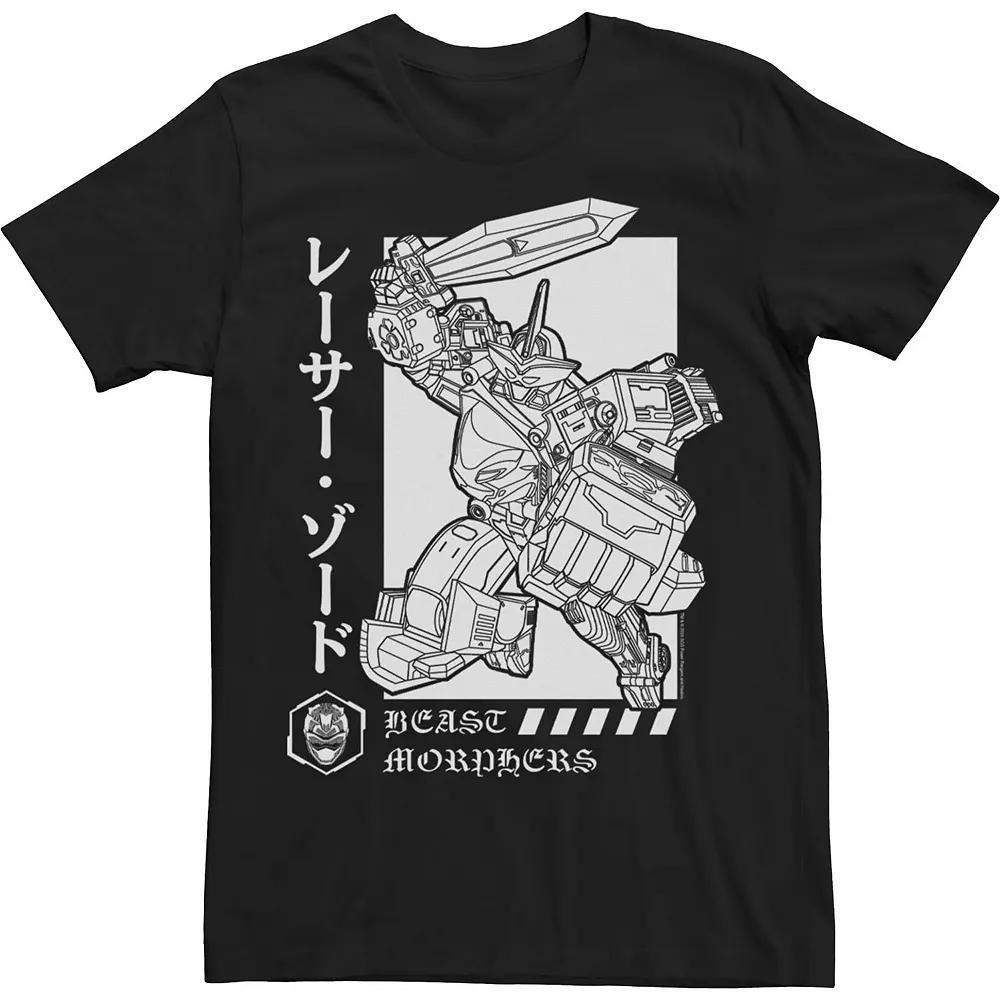 Men's Power Rangers Beast Morphers Kanji Tee, Size: XXL, Black Product Image