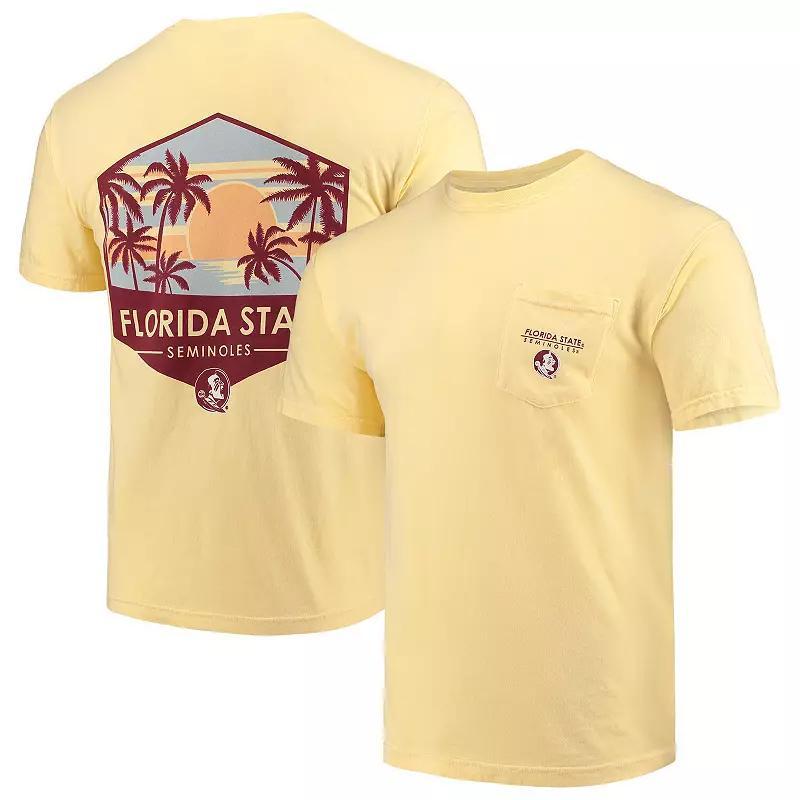 Men's Yellow Florida State Seminoles Landscape Shield Comfort Colors Pocket T-Shirt, Size: Large Product Image