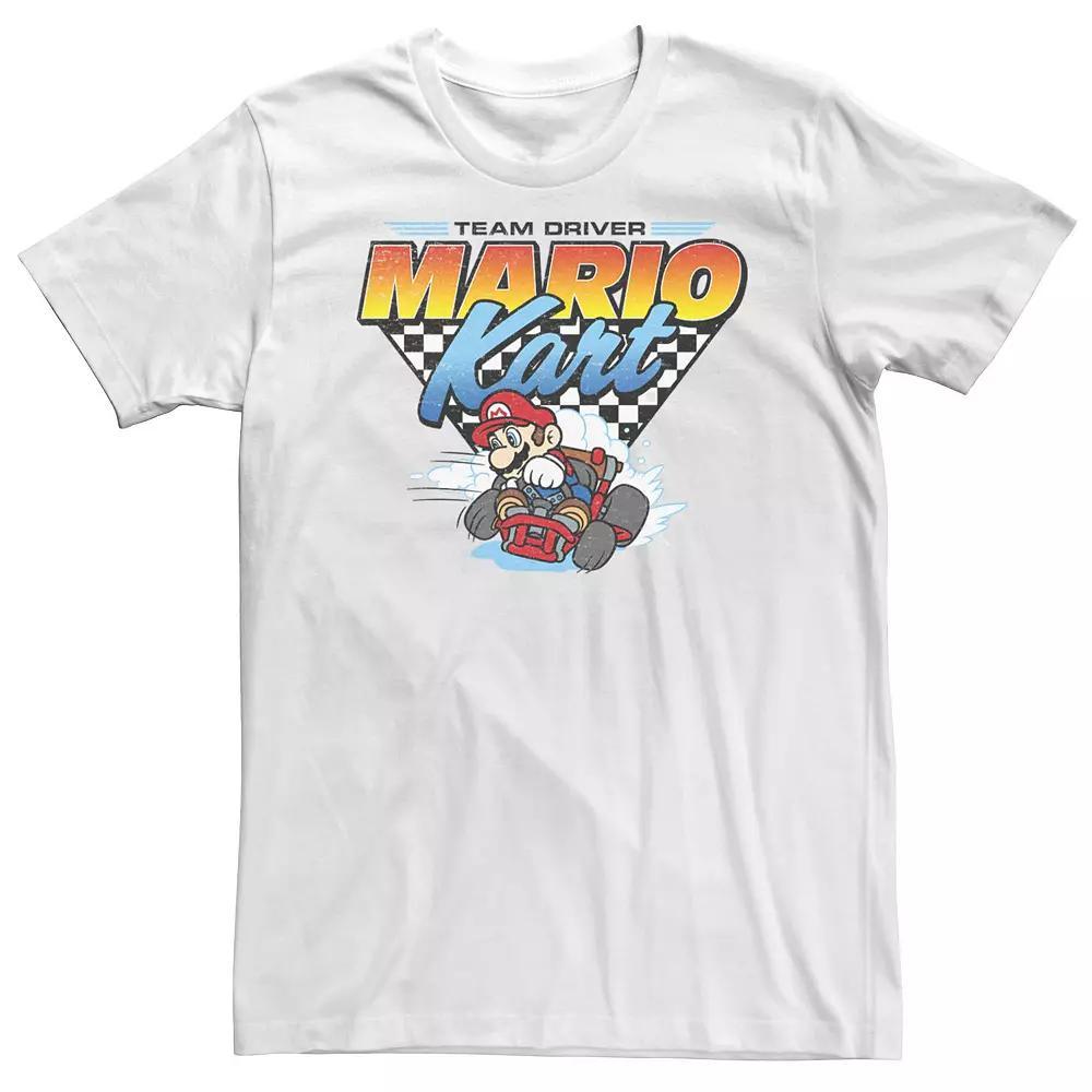 Big & Tall Nintendo Mario Kart Team Driver Poster Tee, Men's, Size: 4XL, White Product Image