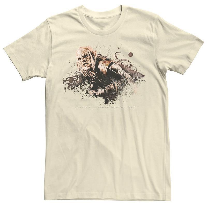 Men's The Lord Of The Rings Orc Paint Splatter Portrait Tee, Size: Small, Natural Product Image