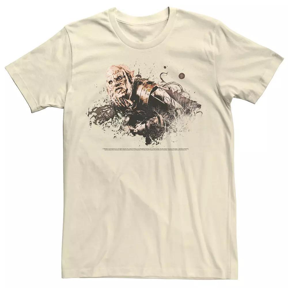 Men's The Lord Of The Rings Orc Paint Splatter Portrait Tee, Size: Small, Natural Product Image