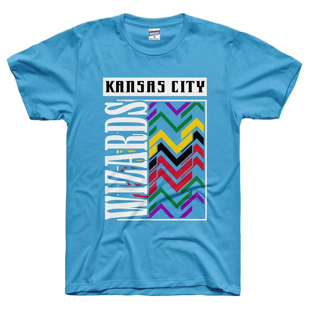 Men's Charlie Hustle Sky Blue Sporting Kansas City Retro Stacked Tri-Blend T-Shirt,  Product Image
