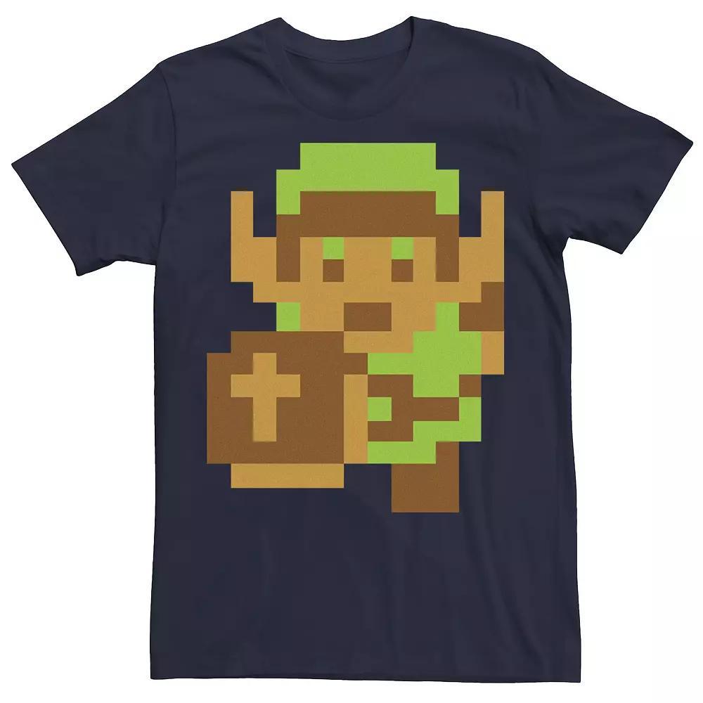 Men's Nintendo Legend of Zelda Pixelated Link Portrait Tee, Size: Medium, Blue Product Image