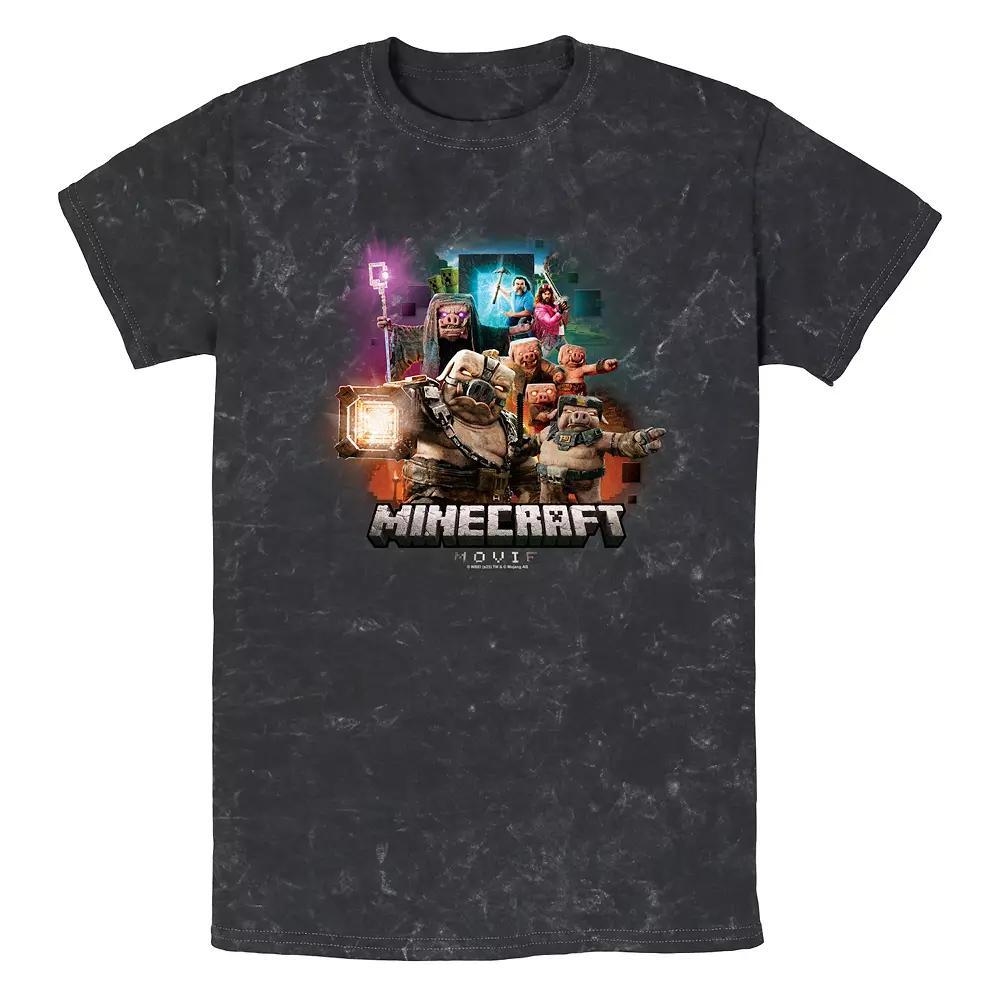 Men's Minecraft Movie Piglings Mob Mineral Wash Graphic Tee,  Product Image