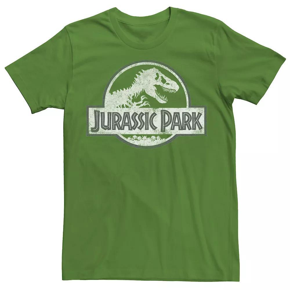 Men's Jurassic Park White Distressed Circle Logo Graphic Tee, Size: Medium, Navy Grey Product Image