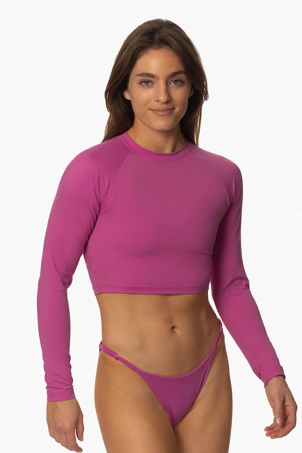 Moana Long Sleeved Crop Rashguard - Leucadia Female Product Image