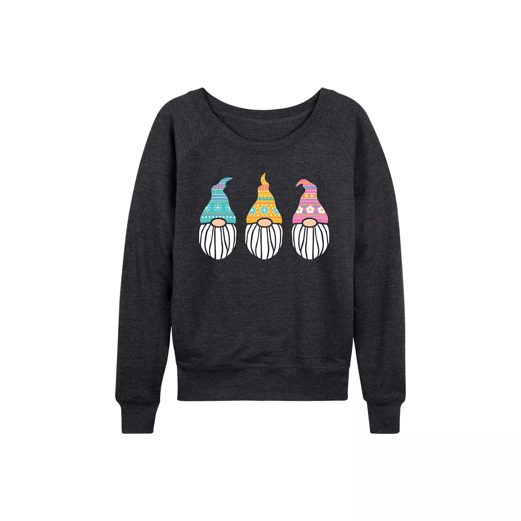 Women's Nordic Gnomes French Terry Long Sleeve Tee, Size: XL, Heather Grey Product Image