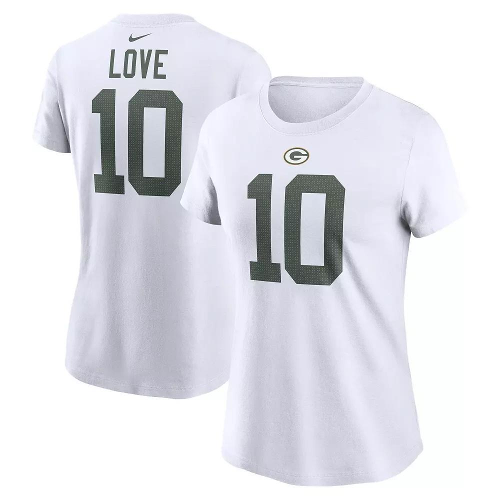 Women's Nike Jordan Love White Green Bay Packers Player Name & Number T-Shirt,  Product Image