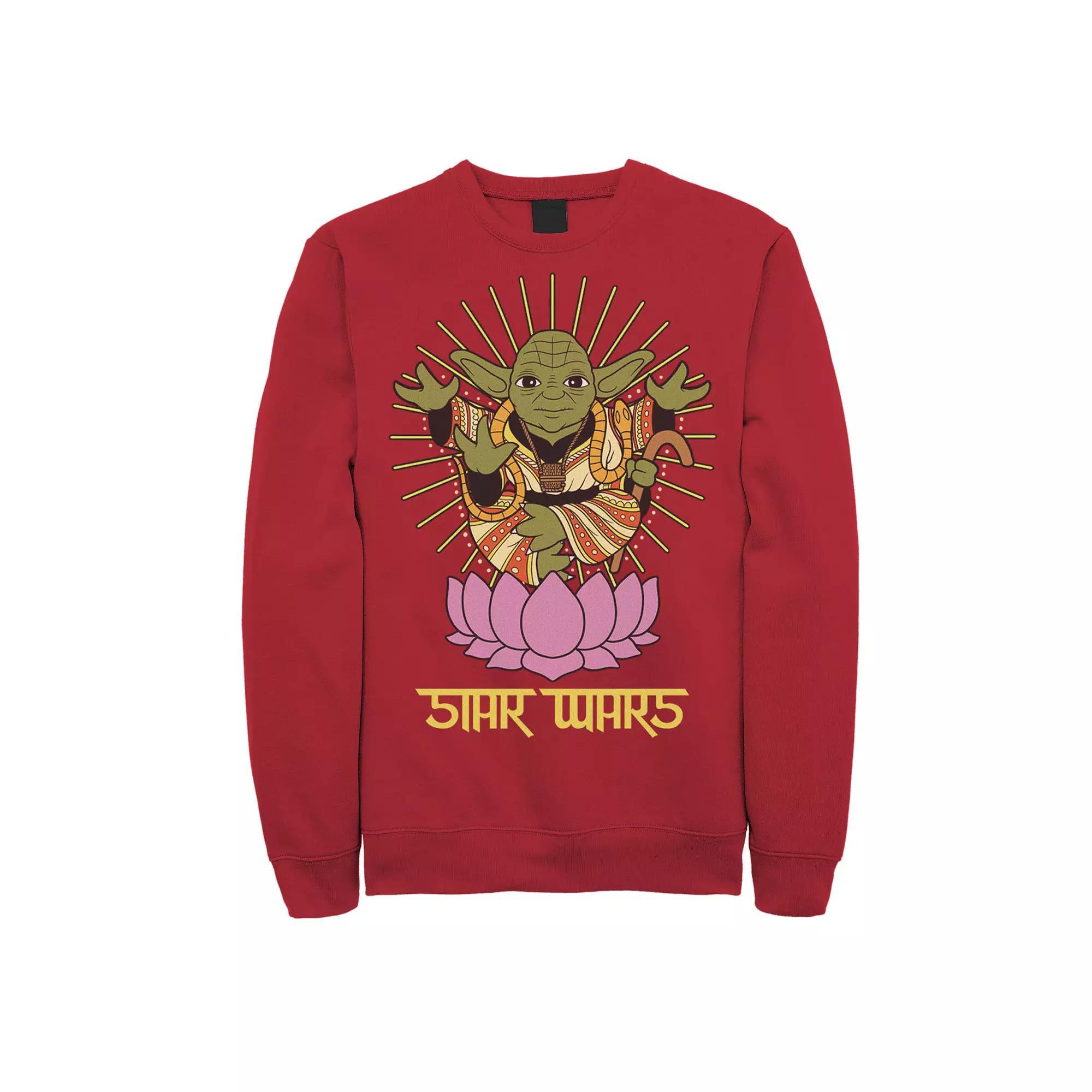 Men's Star Wars Yoda Lotus Flower Portrait Sweatshirt,  Product Image