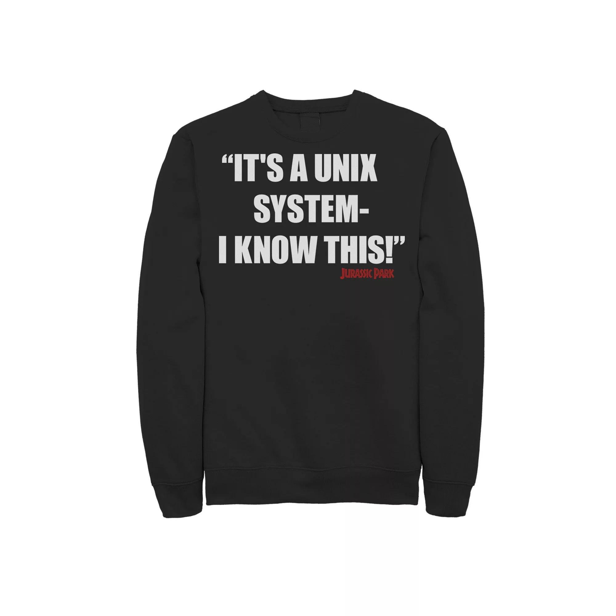 Men's Jurassic Park It's A Unix System Quote Sweatshirt,  Product Image