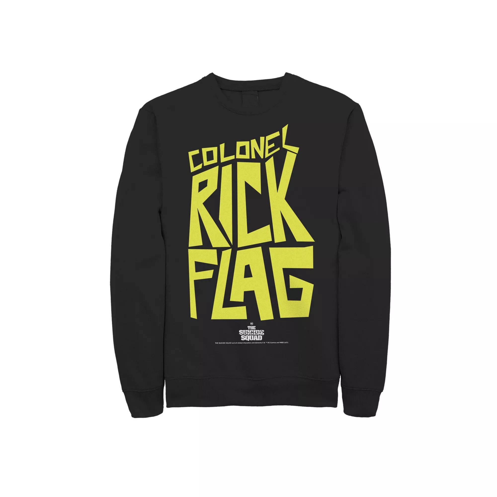Men's The Suicide Sqaud Colonel Rick Flag Yellow Text Sweatshirt,  Product Image