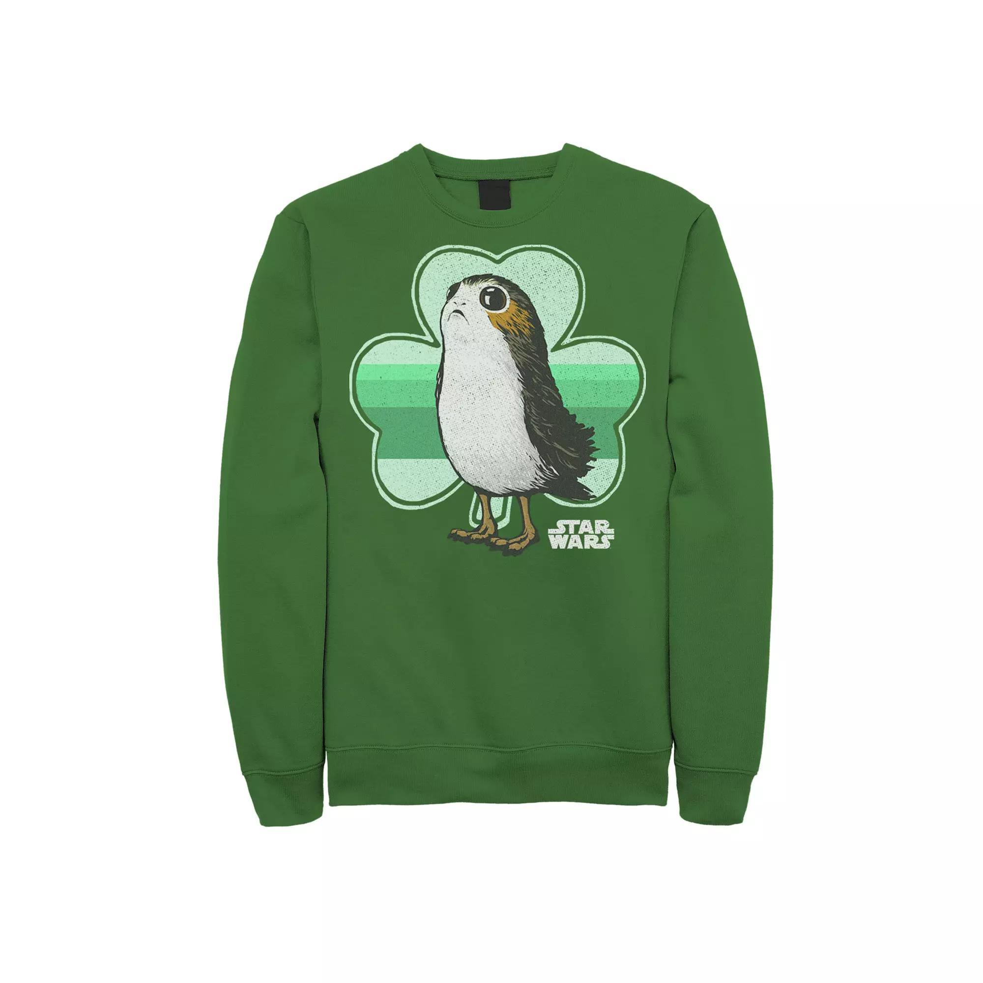 Men's Star Wars Porg Clover Saint Patrick's Day Sweatshirt, Size: 3XL, Kelly Product Image