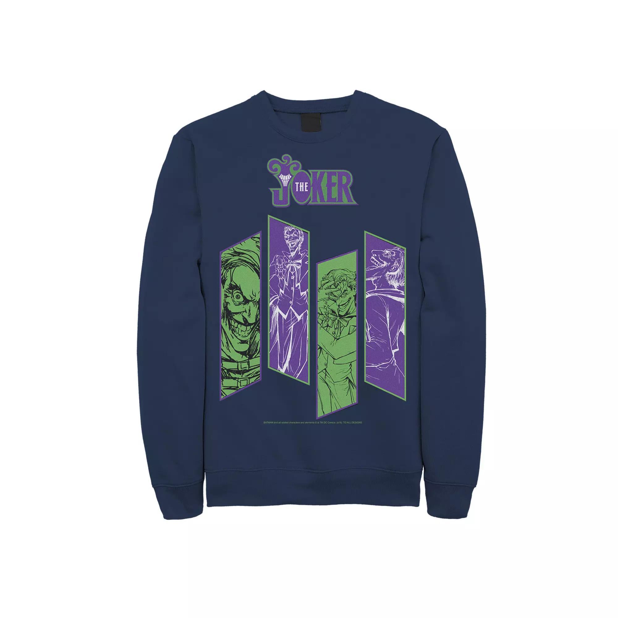 Men's DC Comics The Joker Portrait Panels Graphic Fleece Pullover,  Product Image