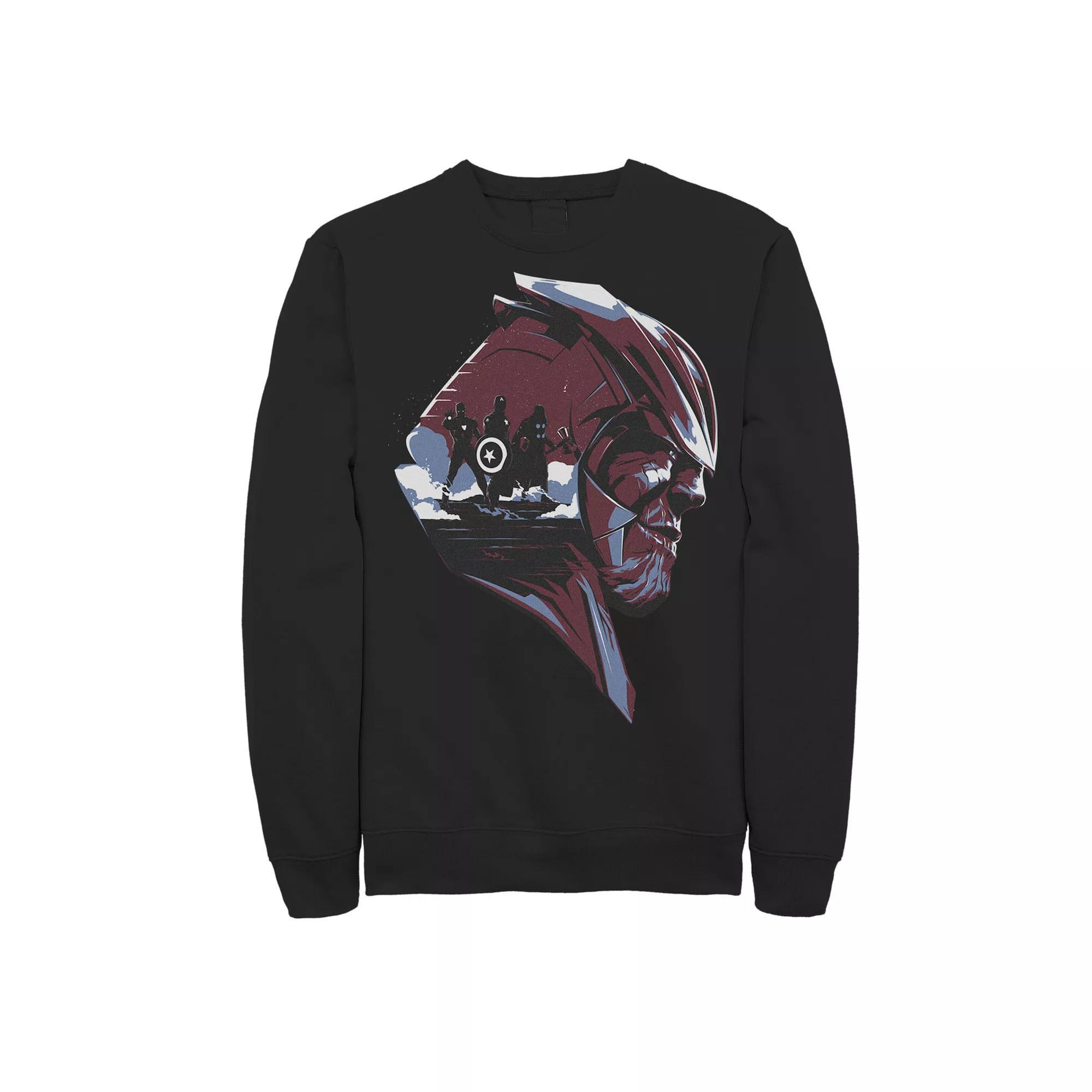 Men's Marvel Avengers: Endgame Thanos Head Silhouette Sweatshirt,  Product Image