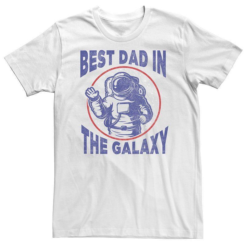 Big & Tall Fathers Day Best Dad In The Galaxy Astronaut Tee, Mens Product Image