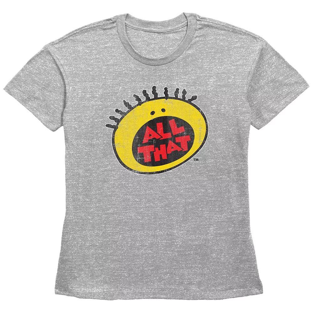 Women's Nickelodeon All That Logo Graphic Tee, Size: Medium, Grey Gray Product Image