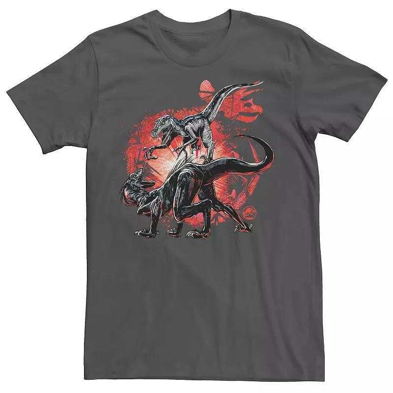 Men's Jurassic World Raptor Fight Portrait Tee, Size: XL, Royal Grey Product Image