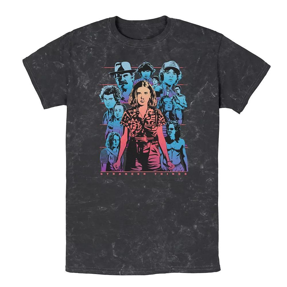 Men's Stranger Things Group Shot Gazing Mineral Wash Tee,  Product Image