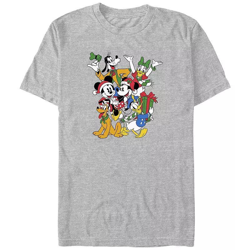 Disney's Mickey Mouse And Friends Christmas Gathering Big & Tall Graphic Tee, Men's, Size: 3XL Tall, Athletic Grey Product Image