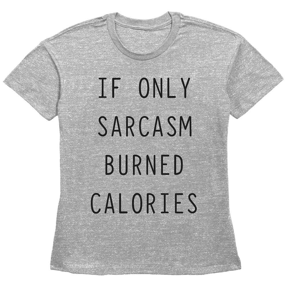 Women's Fifth Sun "If Only Sarcasm Burned Calories" Short Sleeve Graphic Tee, Girl's, Size: XS, Grey Gray Product Image