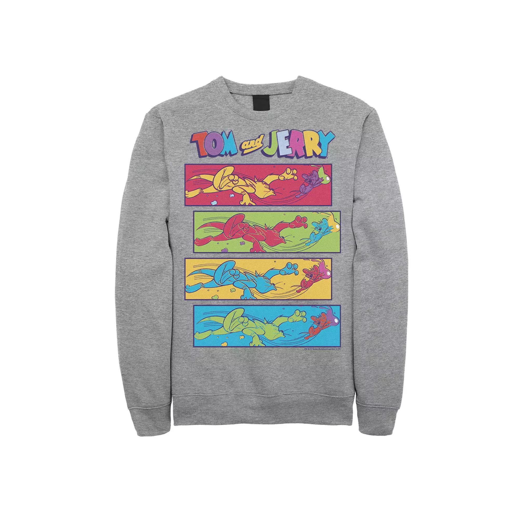 Men's Tom And Jerry Multi-Color Chase Scene Panels Sweatshirt,  Product Image