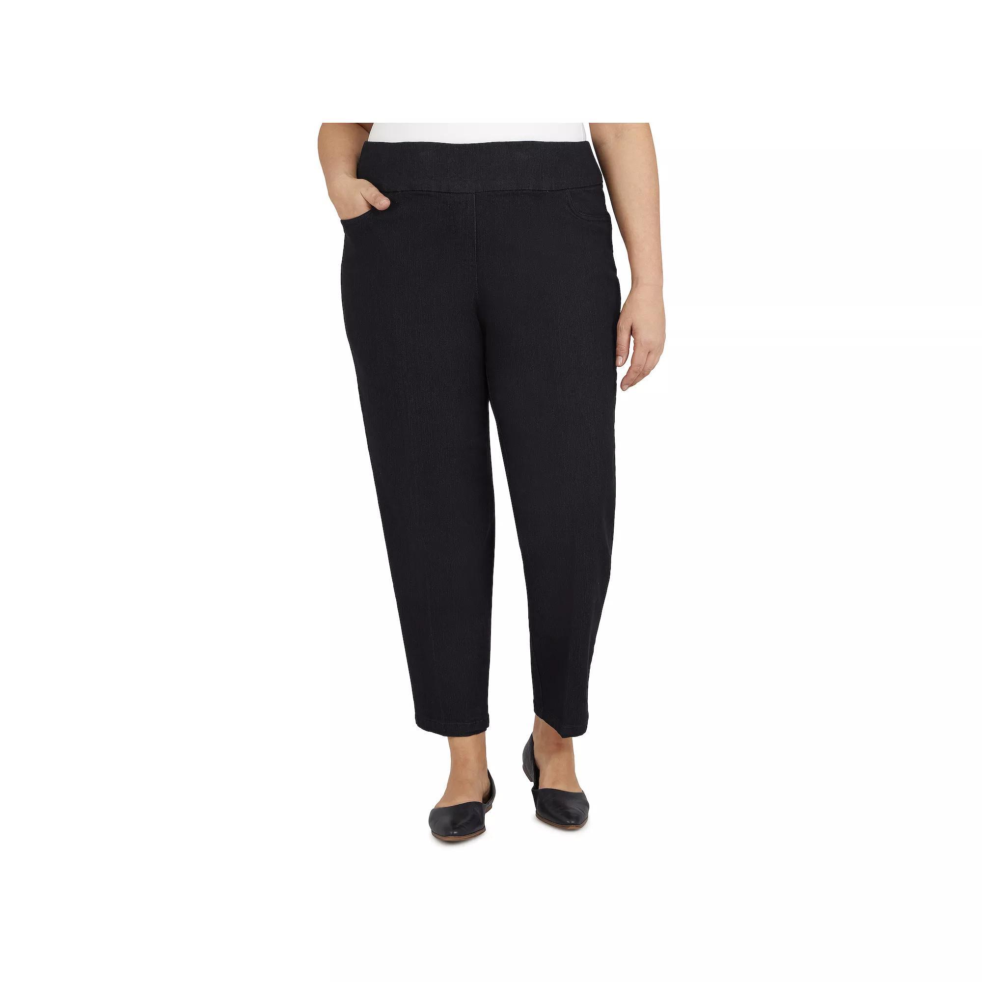 Plus Size Alfred Dunner Classics Pull-On Straight-Leg Denim Pants, Womens Product Image