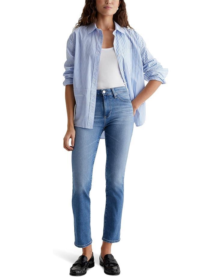 Mari Mid Rise Slim Straight Jeans in Oceanside Product Image
