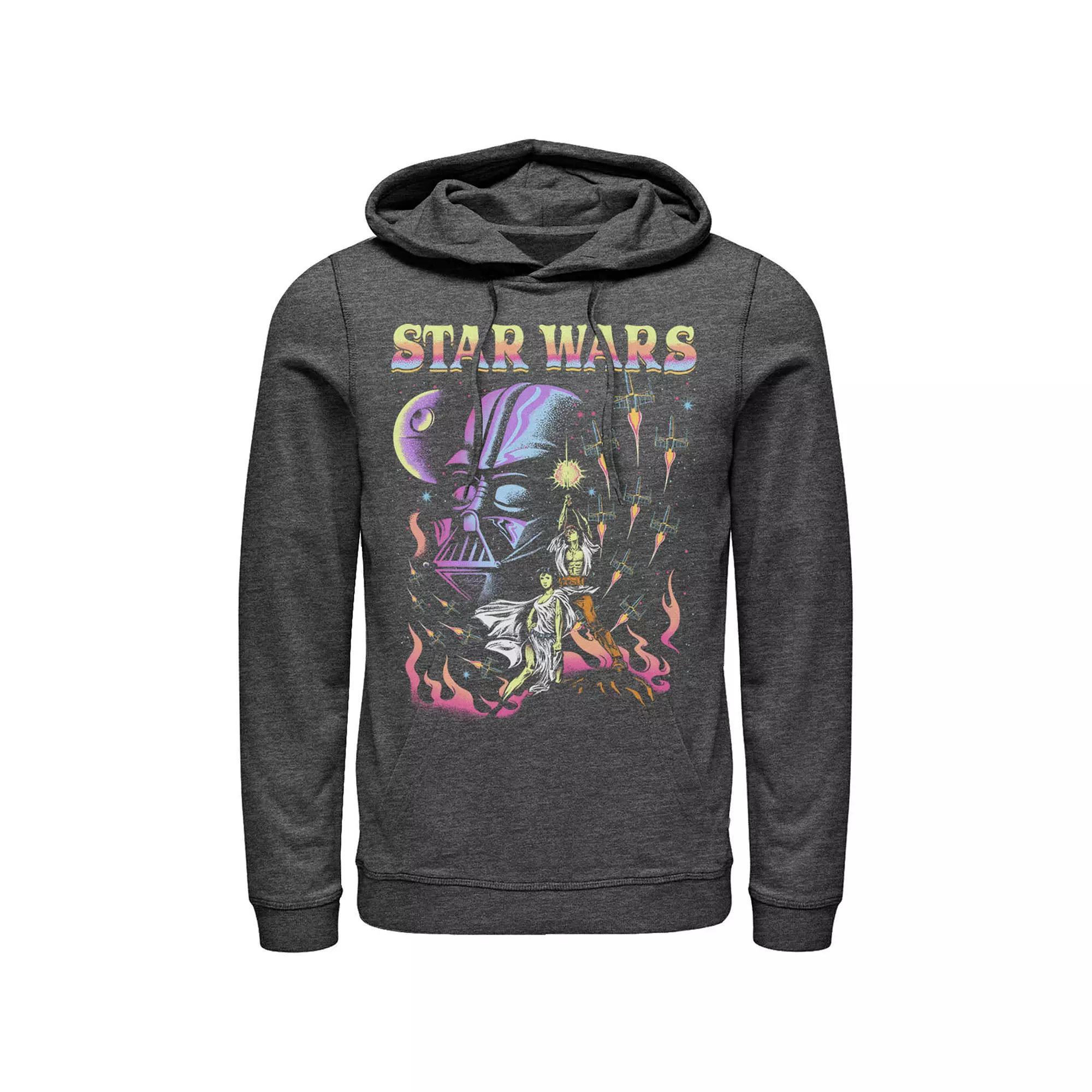 Men's Star Wars Retro Blacklight Colors Poster Hoodie,  Product Image