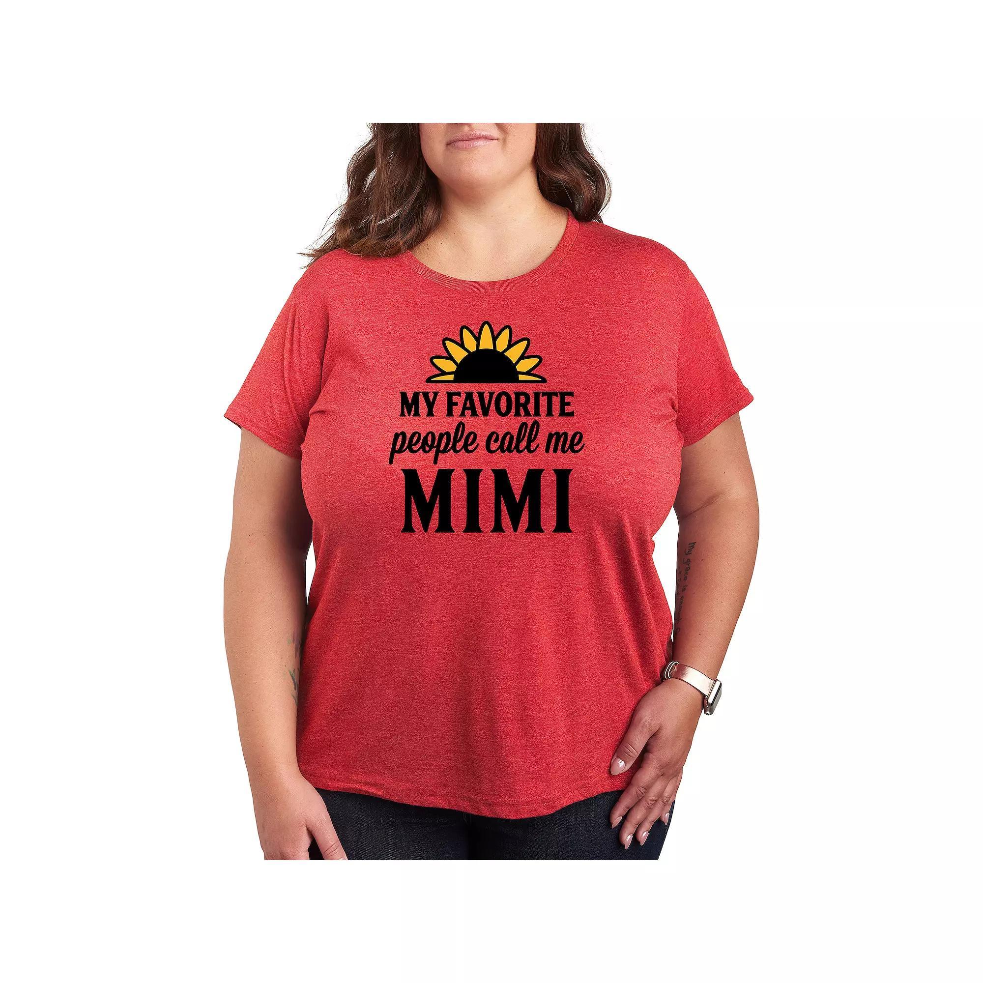 Plus Favorite People Mimi Graphic Tee, Women's, Size: 3XL, Grey Red Product Image