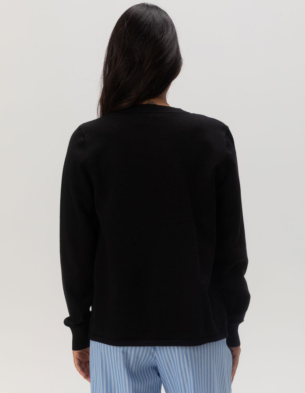 RSQ Womens Crewneck Button Cardigan - BLACK Product Image