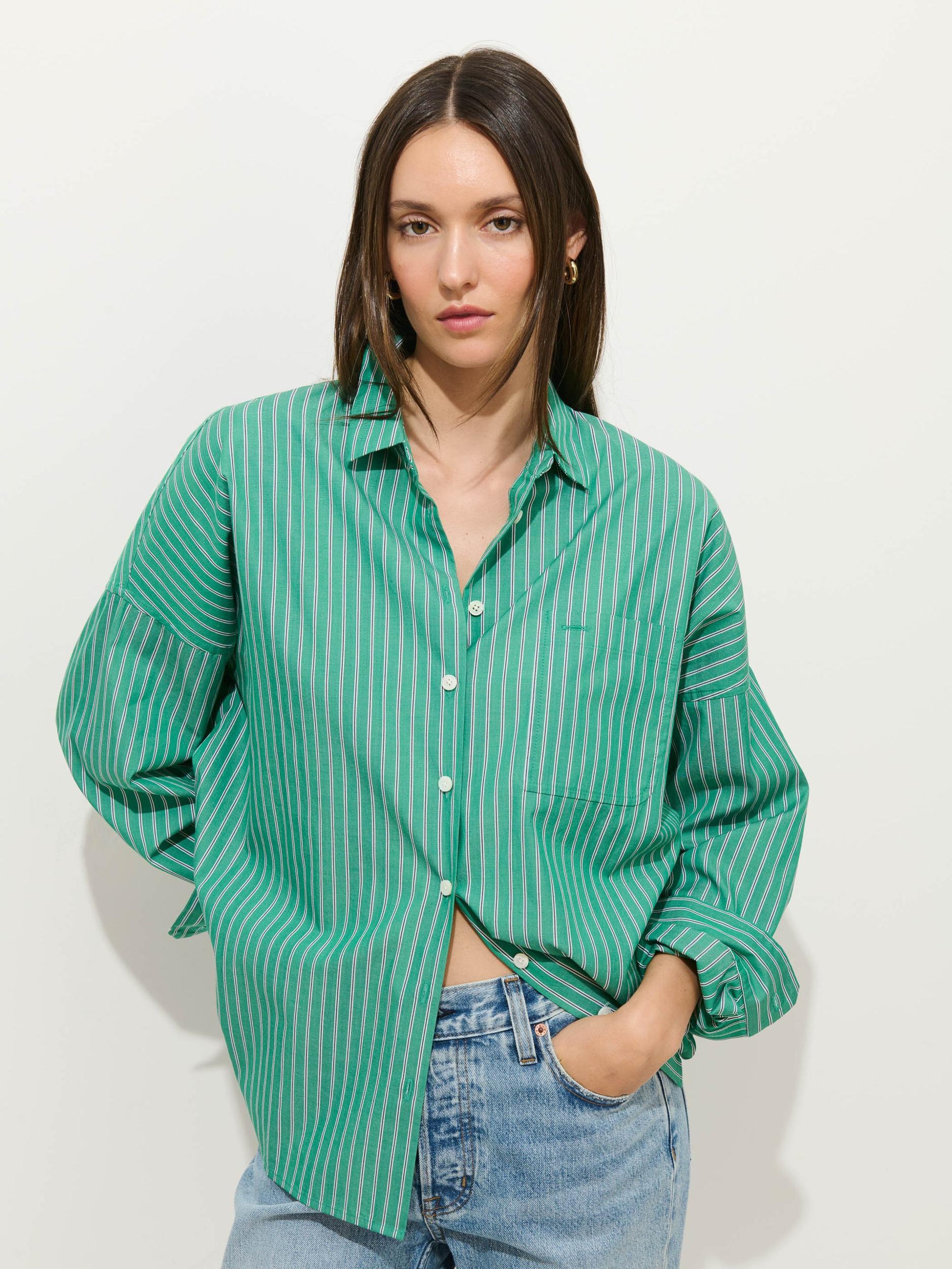 Jo Striped Shirt In Cotton Poplin Product Image