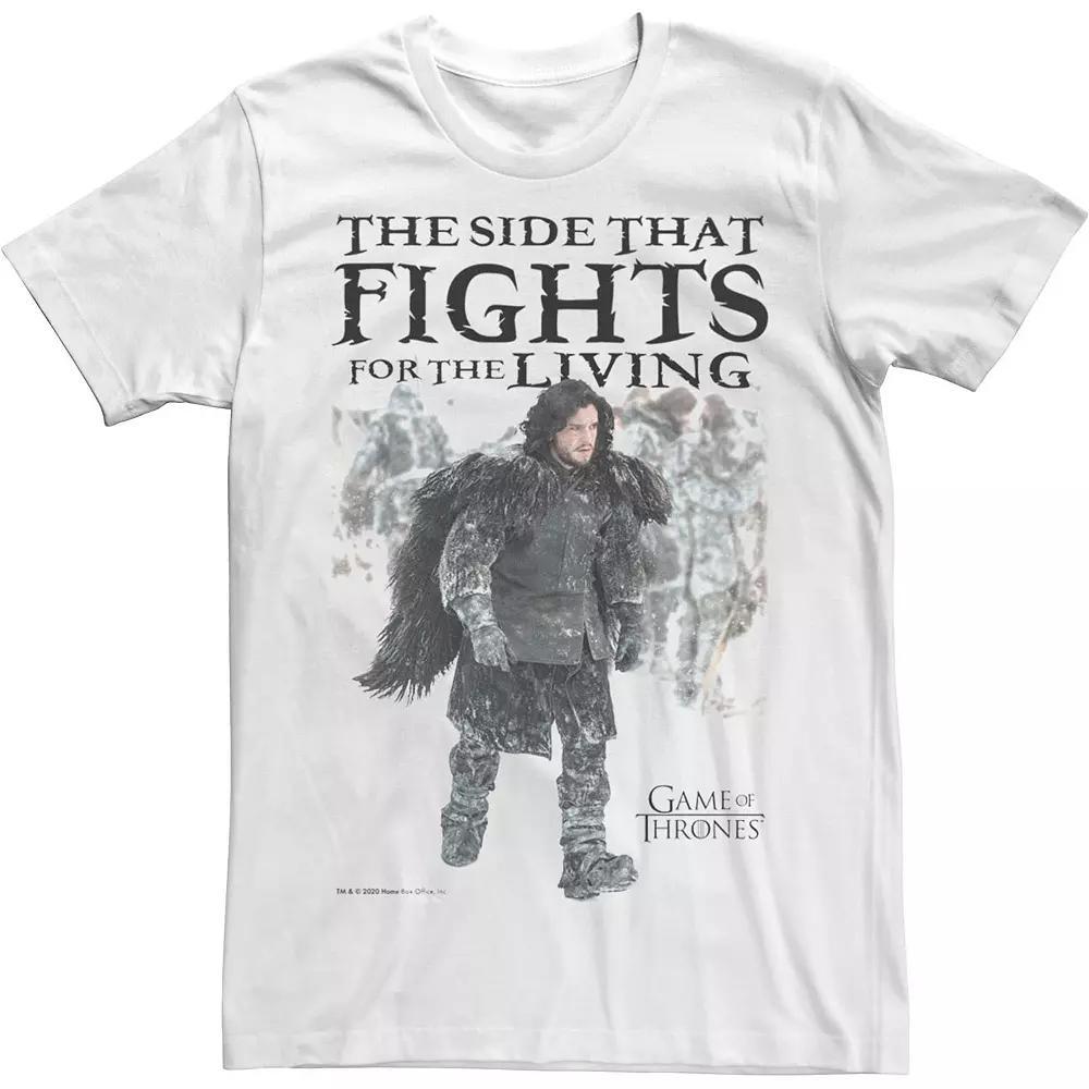 Men's Game Of Thrones Jon Snow Fights For The Living Tee, Size: XXL, White Product Image