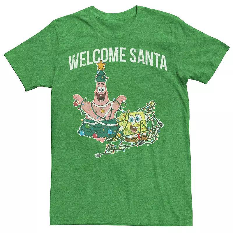 Men's Spongebob Squarepants Patrick Welcome Santa Tee, Size: XL, Blue Product Image